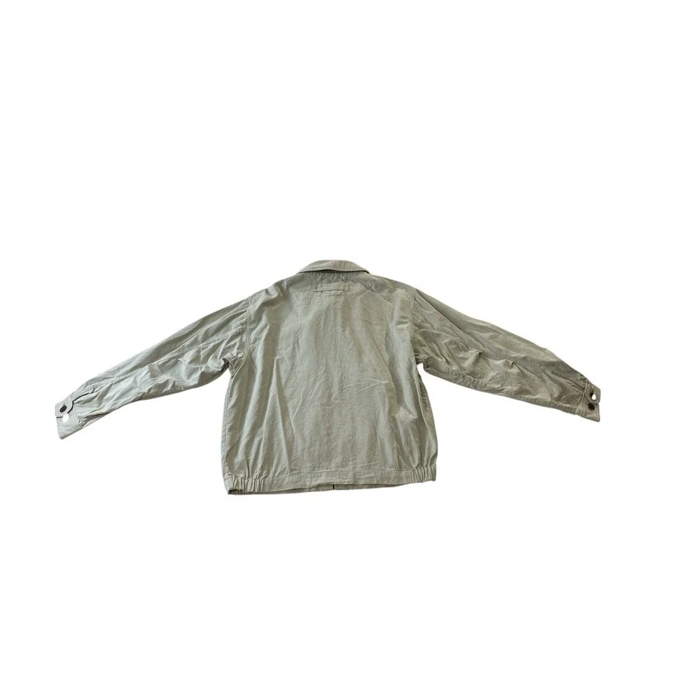 VTG 90s Rainforest Men L Beige Zip Up Jacket Windbreaker Bomber Golf Harrington